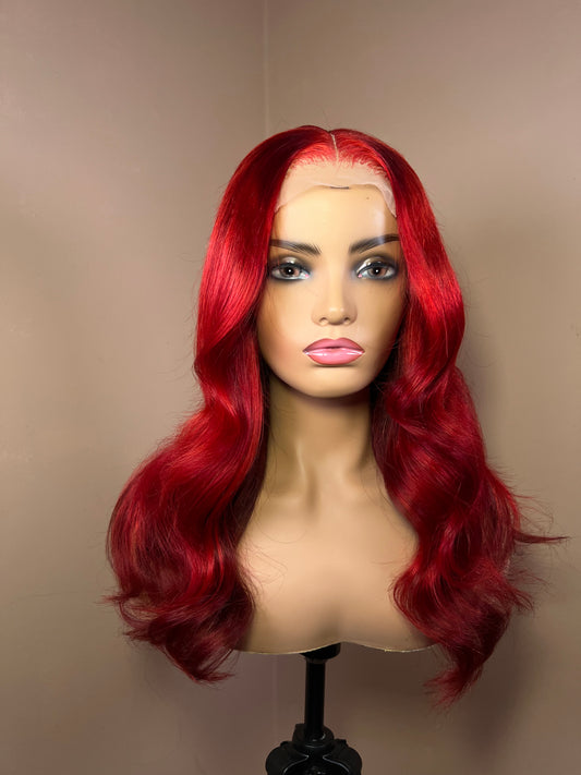 4x4 Red Closure Wig