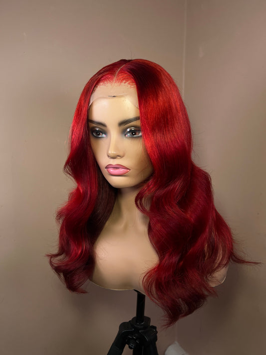 4x4 Red Closure Wig
